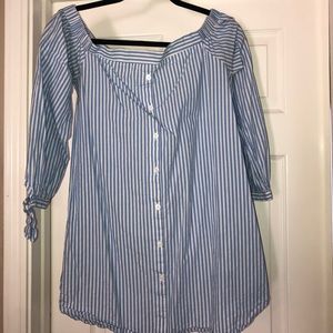 Vici off shoulder striped dress